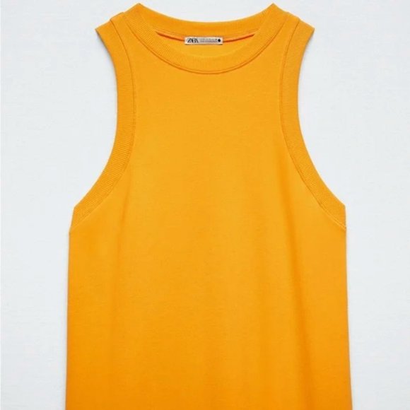 Zara Midi Halter Dress in Orange - Picture 2 of 6